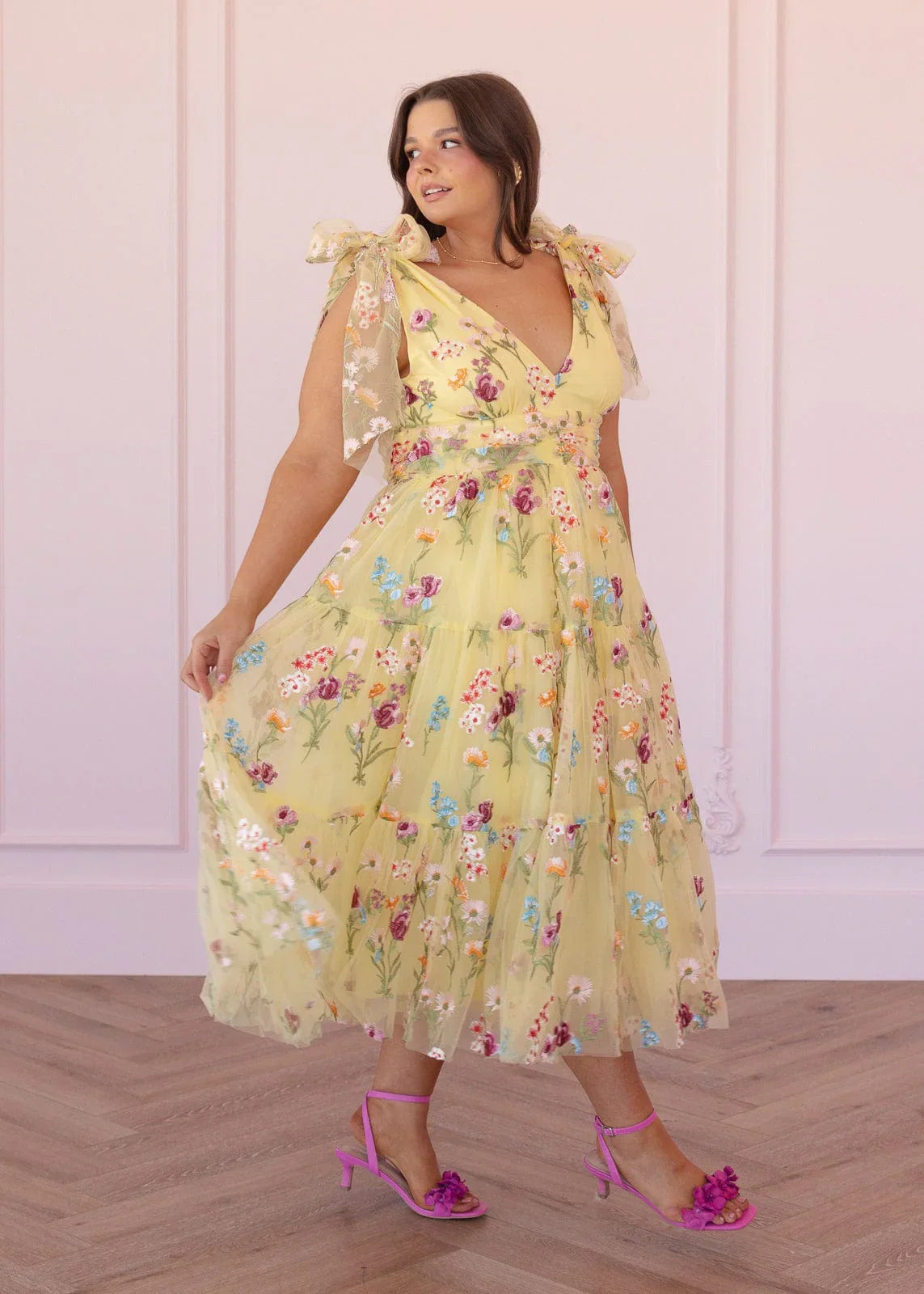 Margaret Midi Dress Yellow